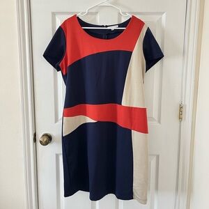 Notations Navy, Red, and Cream Mini Dress
